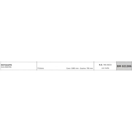 Cavo frizione con molla MTD motozappa 21A-250H765 cavo 1085 mm guaina 795 mm | Newgardenstore.eu