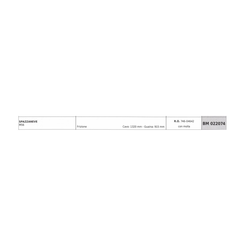 Cable de embrague de cuchilla quitanieves MTD con muelle M56 cable 1320 mm vaina 915 mm 746-04642