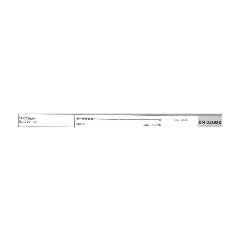 SNAPPER tracteur plat câble d'embrayage 26" - 28" câble 1315 mm 12425