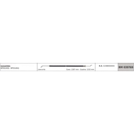 MAORI Rasenmäher MP5014SQ MP5518SQ Kabel 1307 mm Kabelummantelung 1152 mm | Newgardenstore.eu