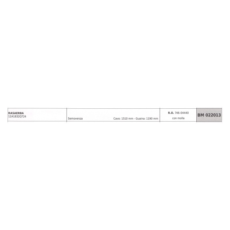 Cavo semovenza con molla MTD rasaerba 12A1832Q724 cavo 1510mm guaina 1190mm