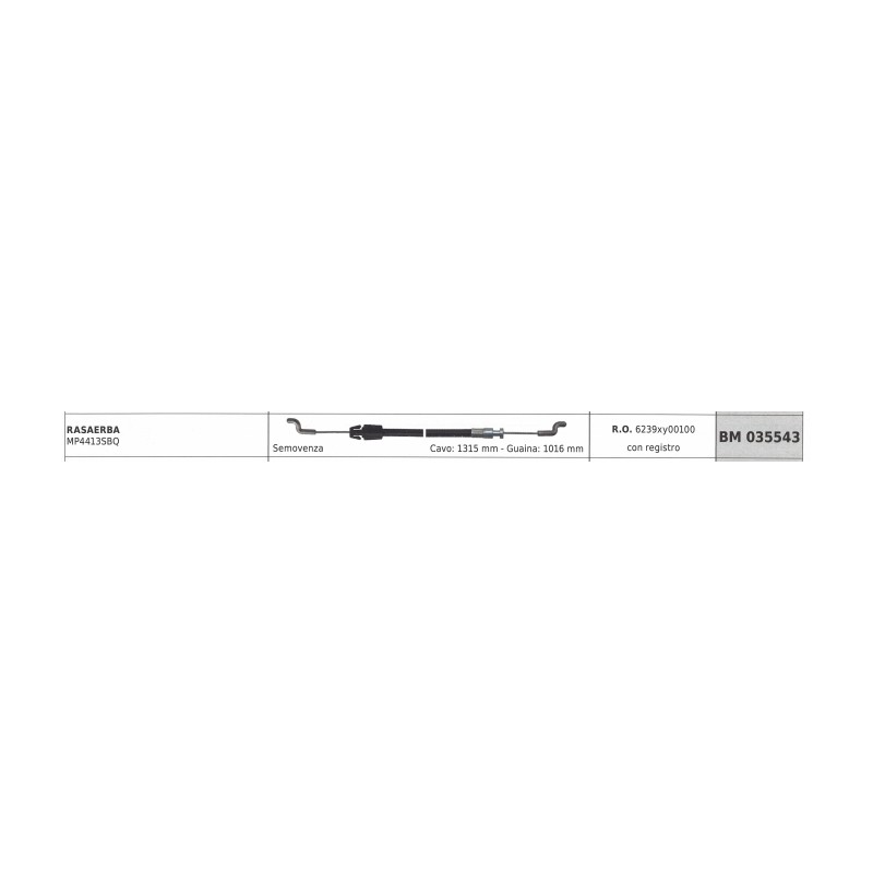 MAORI Rasenmäher-Selbstfahrerkabel mit Register MP4413SBQ Kabel 1315mm Ummantelung 1016mm