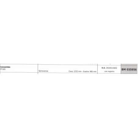 PROGREEN Mähwerkskabel mit Register PROGREEN Mähwerk PY18S Kabel 1232 mm Ummantelung 985 mm | Newgardenstore.eu