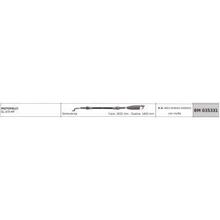 GREEN LINE motor mower GL870MF cable 1632mm sheath 1403mm | Newgardenstore.eu