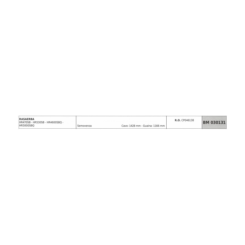 HARRY - MAORI Selbstfahrerkabel für Rasenmäher HR4600SB Kabel 1428 mm Ummantelung 1166 mm