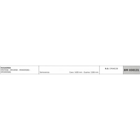 HARRY - MAORI Selbstfahrerkabel für Rasenmäher HR4600SB Kabel 1428 mm Ummantelung 1166 mm | Newgardenstore.eu