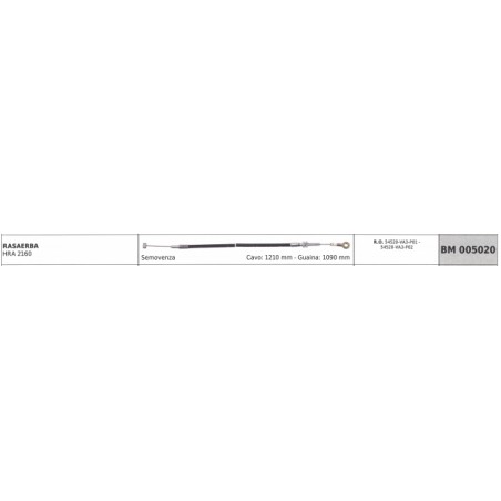 HONDA mower HRA 2160 self-propelled cable 1210 mm cable sheath 1090 mm | Newgardenstore.eu