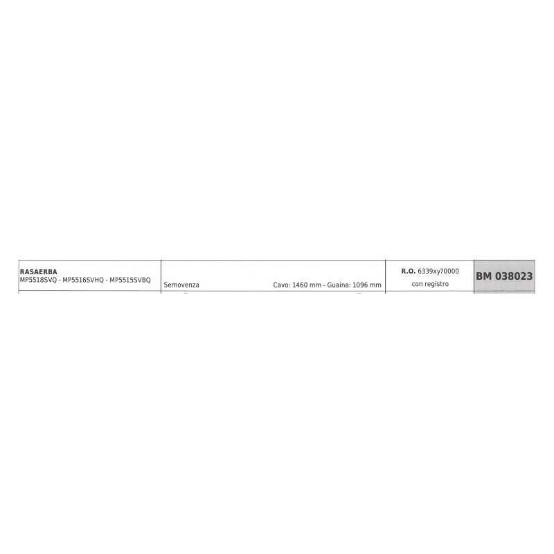 MAORI Rasenmäher MP5518SVQ MP5516SVHQ selbstfahrendes Kabel 1460mm Kabelummantelung 1096mm