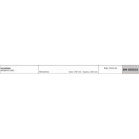 MAORI Mäher MP560HT2-4WD selbstfahrend Kabel 1767mm Kabelummantelung 1535mm | Newgardenstore.eu