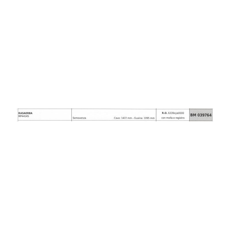 Cavo semovenza molla e registro MAORI rasaerba MP4414S cavo 1422mm guaina 1095mm