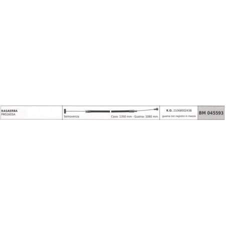 MOWOX Rasenmäher PM5160SA selbstfahrendes Kabel 1350mm Kabelummantelung 1080mm | Newgardenstore.eu