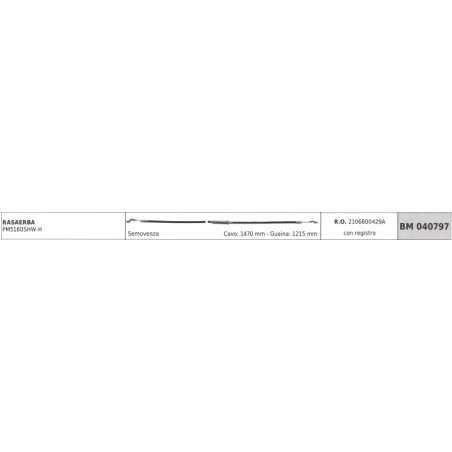 MOWOX câble pour tondeuse autotractée PM5160SHW-H câble 1470mm gaine 1215mm avec registre | Newgardenstore.eu