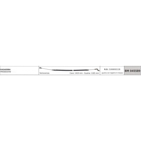 MOWOX tondeuse autotractée câble PM5660SHW câble 1410mm gaine 1165mm avec registre | Newgardenstore.eu