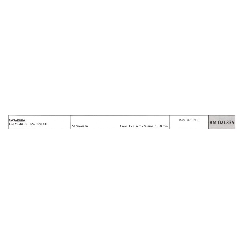 MTD segadora autopropulsada cable 12A-976K000 - 12A-999L401 cable 1535mm vaina 1360mm