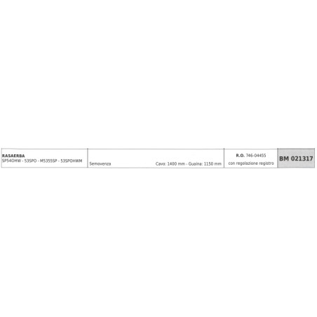 MTD mower self-propelled cable SP54OHW 53SPO M5355SP cable 1400mm sheath 1150mm | Newgardenstore.eu