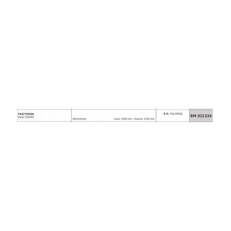 MTD Traktor 13A344 Serie selbstfahrend Kabel 1830 mm Kabel 1700 mm Ummantelung