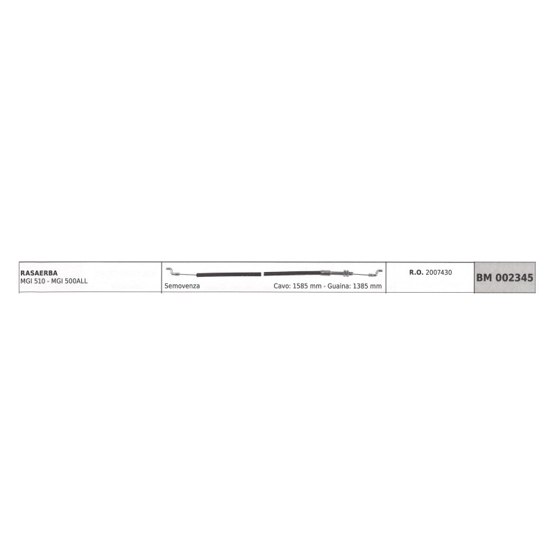 SANDRIGARDEN Mower MGI510 MGI500ALL self-propelled cable 1585mm cable sheath 1385mm