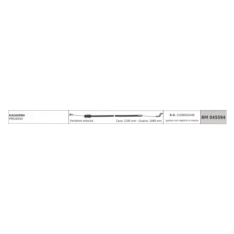 MOWOX cortacésped variador de velocidad cable PM5160SA 1245mm vaina 1089mm