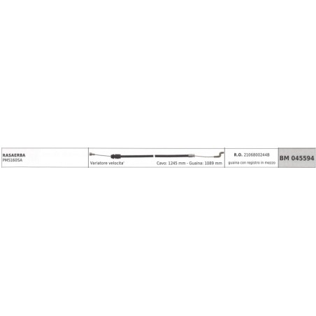 MOWOX tondeuse variateur de vitesse câble PM5160SA câble 1245mm gaine 1089mm | Newgardenstore.eu