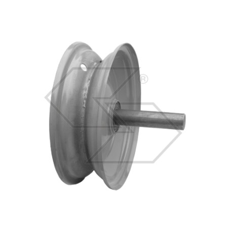 Metal wheel rim with lateral axle on bearings Ø 25x103 mm | Newgardenstore.eu