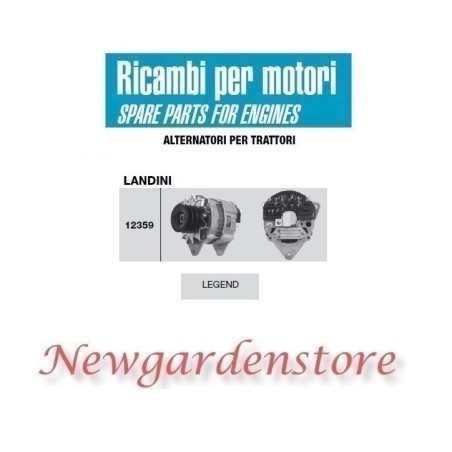 Lichtmaschine 12359 LANDINI Traktor Motor LEGEND 14 Volt 65 Ampere 3551780M91 | Newgardenstore.eu