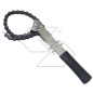 Chain spanner for unscrewing and screwing in all oil cartridge filters