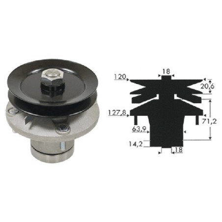 Porte-lame hauteur 101 mm pour tracteurs de pelouse JOHN DEERE AM108925 - 040300 | Newgardenstore.eu