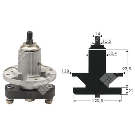 Portalama altezza 160 mm per trattorini JOHN DEERE GY20050 - GY20785 COMPATIBILE - 040295 | Newgardenstore.eu