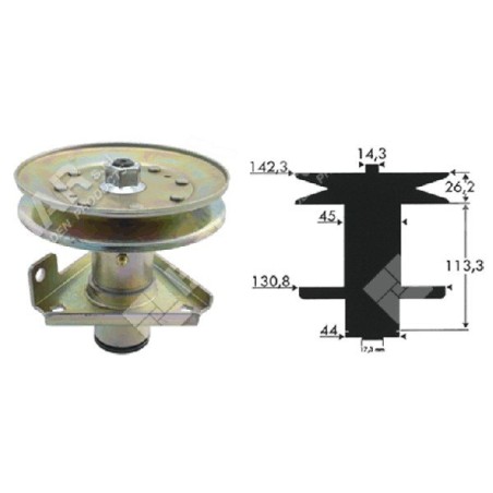 Portacuchillas altura 140 mm para tractores JOHN DEERE AM124511 - 023180 | Newgardenstore.eu