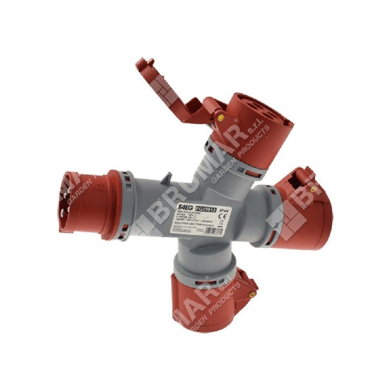 Adaptador de enchufe CEE 6H con 3 tomas 3P+T COMPATIBLES - 052351