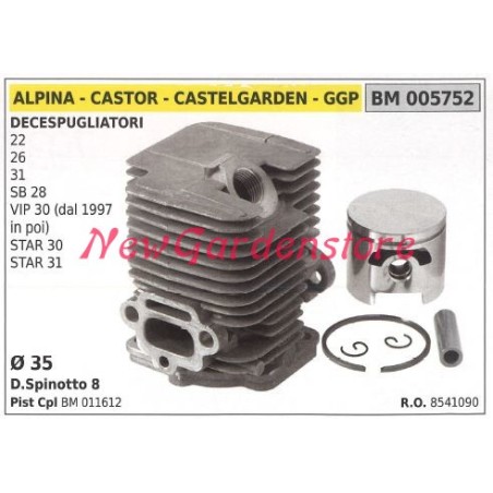 Cylindre piston segment ALPINA moteur de débroussailleuse 22 26 31 SB 28 005752 | Newgardenstore.eu