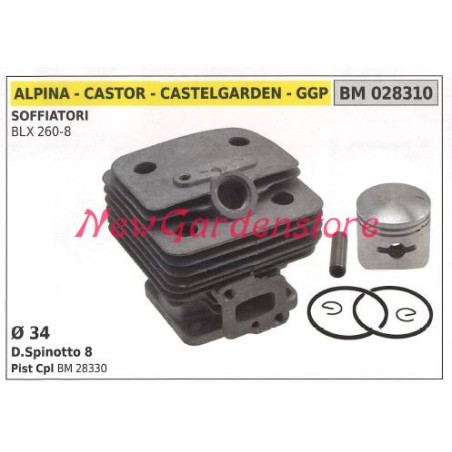 Cilindro pistone segmenti ALPINA motore soffiatore BLX 260-8 028310 | Newgardenstore.eu
