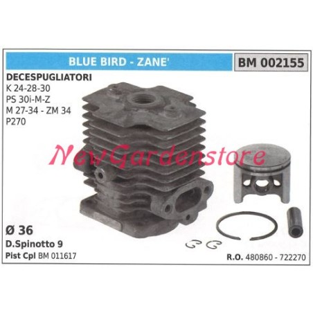 Piston cylinder BLUE BIRD piston rings BLUE BIRD brushcutter motor K 24 28 30 002155 | Newgardenstore.eu