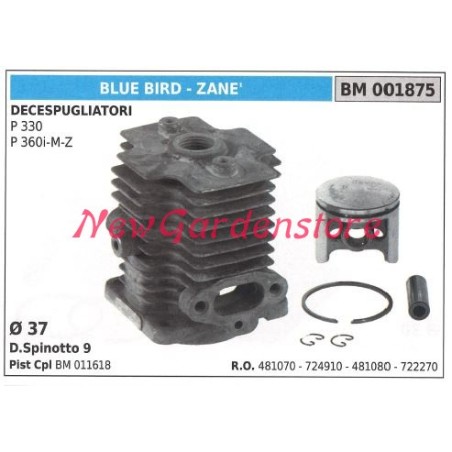 Cilindro pistone segmenti BLUE BIRD motore decespugliatore P 330 001875 | Newgardenstore.eu