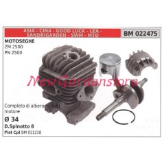 Cilindro pistone segmenti CINA motore motosega ZM 2500 PN 2500 022475