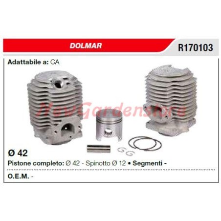 Cilindro pistone segmenti DOLMAR motosega CA R170103 | Newgardenstore.eu