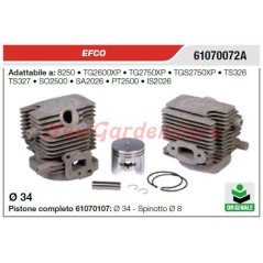 Cilindro pistone segmenti EFCO motosega 8250 TG2600XP TS326 61070072A | Newgardenstore.eu