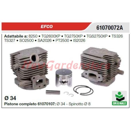 EFCO tronçonneuse 8250 TG2600XP TS326 TS326 61070072A EFCO segment piston cylindre | Newgardenstore.eu