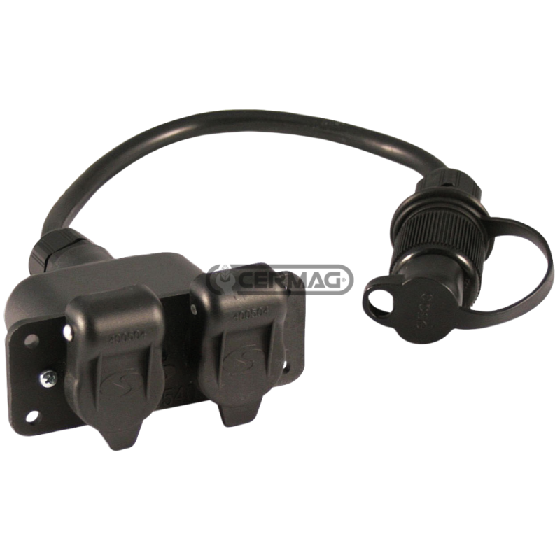 Cable de alimentación de 2 tomas con enchufe de 3 pines COMPATIBLE - 36992