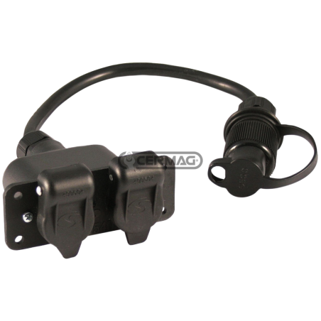 2-socket power cable with 3-pin plug COMPATIBLE - 36992 | Newgardenstore.eu