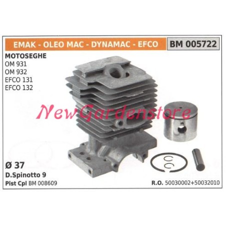 Cylindre piston segments EMAK moteur tronçonneuse OM 931 932 EFCO 131 132 005722 | Newgardenstore.eu