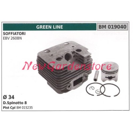 Cilindro pistone segmenti GREEN LINE motore soffiatore EBV 260BN 019040 | Newgardenstore.eu