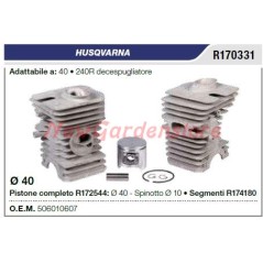 Segmentos cilindro pistón desbrozadora HUSQVARNA 40 240R R170331