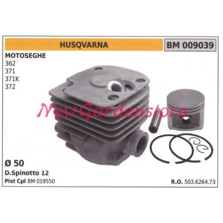 Cilindro pistone segmenti HUSQVARNA motore motosega 362 371 371K 372 009039 | Newgardenstore.eu