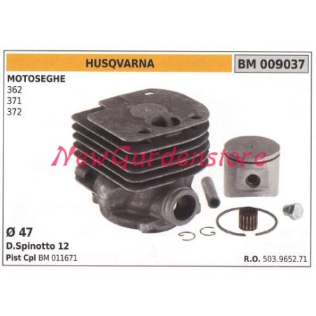 Cilindro pistone segmenti HUSQVARNA motore motosega 362 371 372 009037 | Newgardenstore.eu