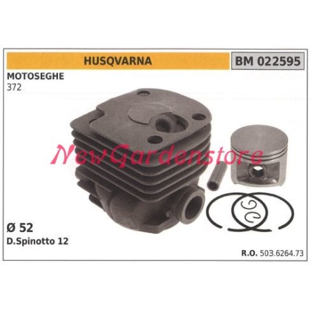 Cilindro pistone segmenti HUSQVARNA motore motosega 372 022595 | Newgardenstore.eu