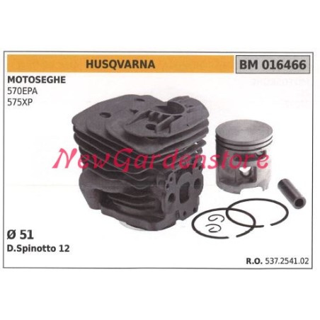 Cilindro pistone segmenti HUSQVARNA motore motosega 570EPA 575XP 016466 | Newgardenstore.eu