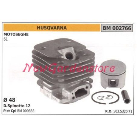 Cilindro pistone segmenti HUSQVARNA motore motosega 61 002766 | Newgardenstore.eu