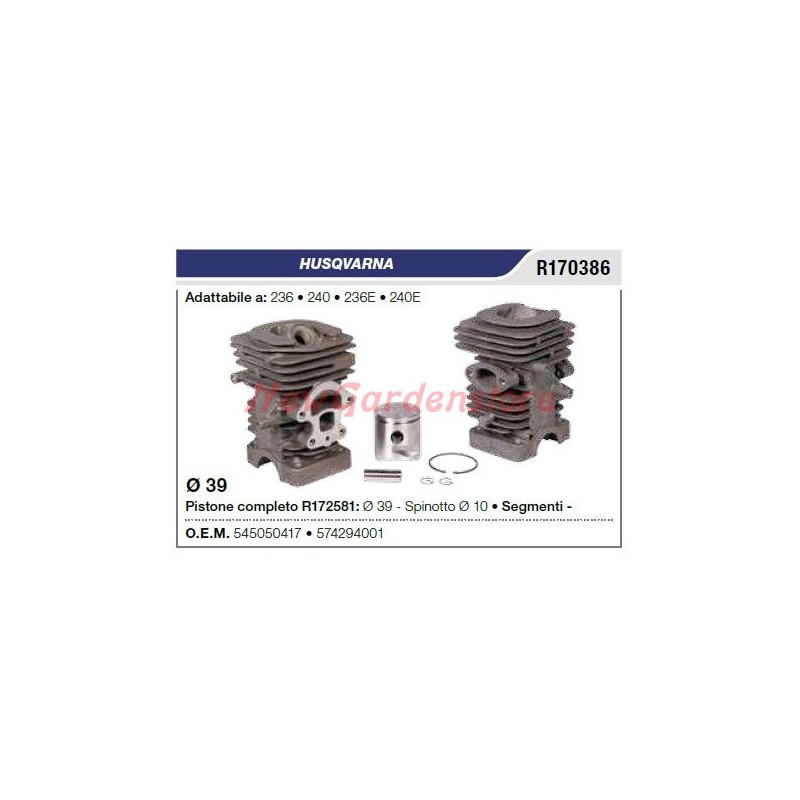 Segmentos cilindro pistón motosierra HUSQVARNA 236 240 236E 240E R170386