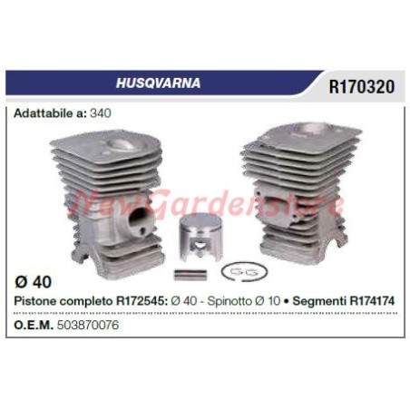 Segments de cylindre à piston HUSQVARNA tronçonneuse 340 R170320 | Newgardenstore.eu